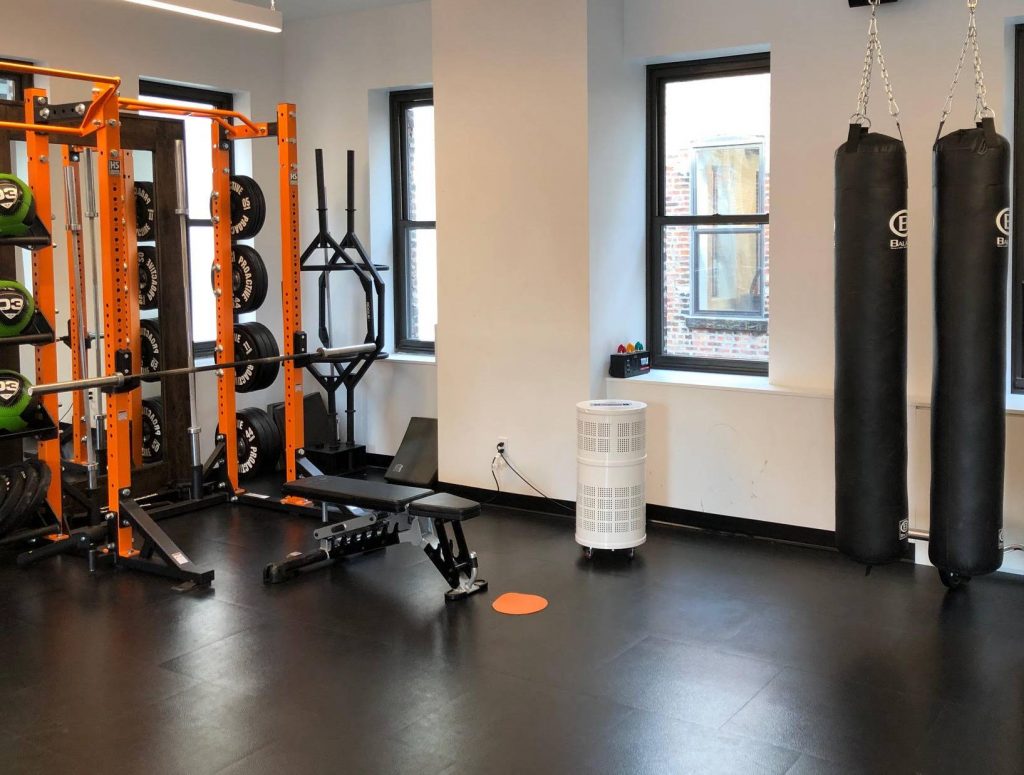 Gym air purification Performance Lab NYC using Rensair