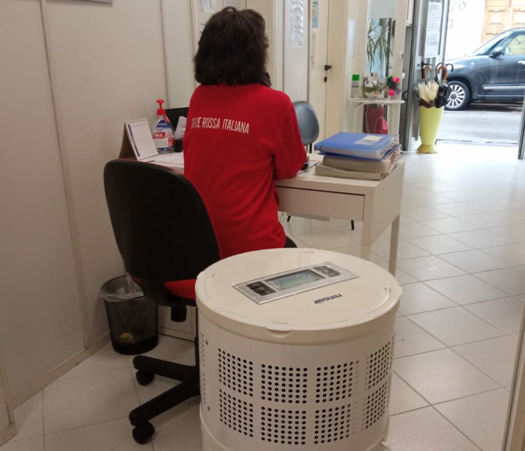Rensair air purifier at Red Cross, Tuscany